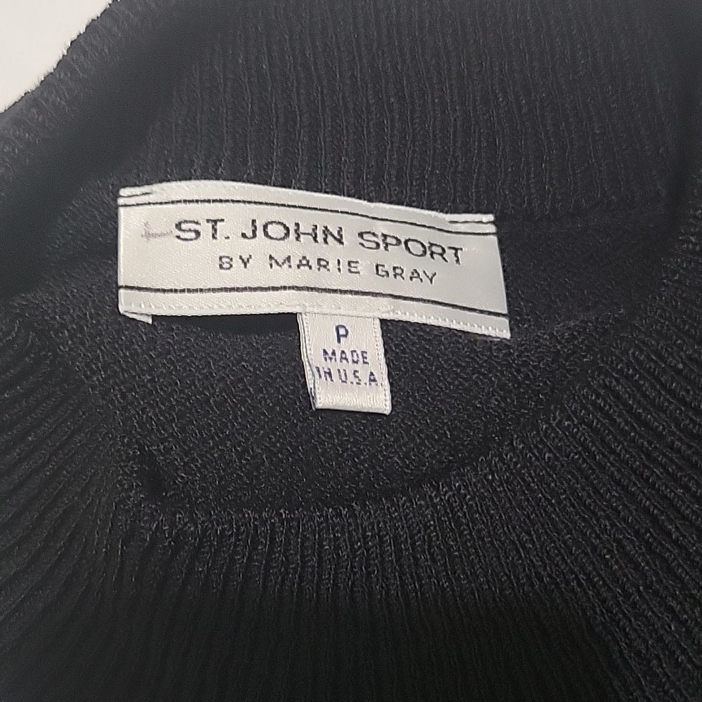 St John Sport Knit Mock Neck Sweater Marie Gray (SZ P) - Picture 7 of 12